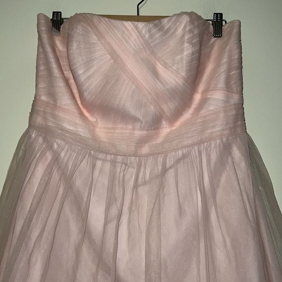 DAVID’s BRIDAL Short Petal Pink Strapless Party Dress Full Tulle Skirt size 14 - Picture 2 of 7